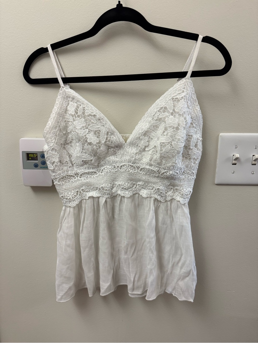 white top with lace detailing